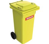Grand conteneur à déchets 120l HDPE jaune, mobile, selon EN 840 SULO