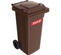 Grand conteneur à déchets 120l HDPE marron, mobile, selon EN 840 SULO