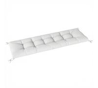 Grand coussin d'extérieur, mousse à mémoire de forme, protection UV 50+, 198 x 65 x 13 cm, couleur crème, hydrofuge, liens de fixation, motif matelassé