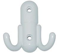 Grand crochet double zamak laqué blanc - CADAP - CR007/5S Blanc G
