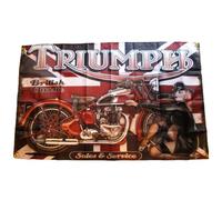 Grand Drapeau Vintage Triumph Motorcycles - Décoration British Classic Pin-Up - 150x90 Cm