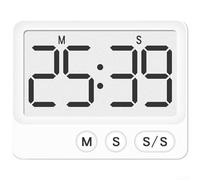 Grand écran LCD - Compte à rebours magnétique pour cuisine, pâtisserie, bureau, minuteur numérique silencieux avec aimant arrière puissant, 99M59S Max, réinitialisation à un bouton, noir ou blanc