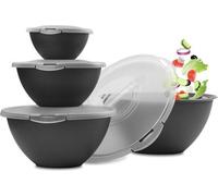Grand ensemble de récipients en plastique, 0,7-6 l, noir anthracite, sans BPA