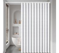 Grand ensemble de rideau de douche hydrofuge Azomor avec anneaux pour salle de bains