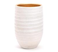 Grand et Élégant POT en Terre Cuite | Décoré avec un Intérieur Doré | Pot Décoratif Moderne pour Plantes, Fleurs, Plantes Succulentes, Sansevieria | Pour Intérieur ou Extérieur. (Ø 19 cm - H. 30 cm)