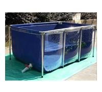 Grand étang rectangulaire en toile PVC avec cadre en acier - Piscine hors sol durable avec fenêtre transparente - Réservoir de stockage d'eau pliable pour jardin et extérieur