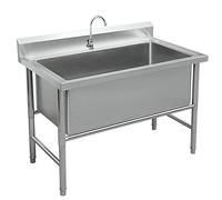 Grand évier à Une Cuve, évier De Cuisine, évier Utilitaire, évier Autoportant En Acier Inoxydable, évier Industriel, évier Commercial à 1 Compartiment, évier De Cuisine à Une Cuve(Size:120cm/47in)