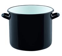 Grand faitout émaillé de 28 cm, 12 litres, noir, compatible induction