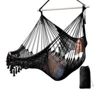 Grand fauteuil suspendu en coton avec une barre de support en métal robuste