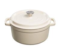 Grand Feu cocotte en fonte émaillée 4,7 L, blanc | Couvercle et larges poignées - pour cuisiner, braiser et mijoter