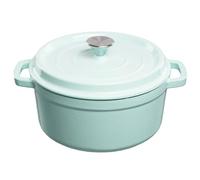 Grand Feu cocotte en fonte émaillée 4,7 L, bleu clair | Couvercle et larges poignées - pour cuisiner, braiser et mijoter