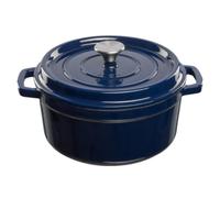 Grand Feu cocotte en fonte émaillée 4,7 L, bleu foncé | Couvercle et larges poignées - pour cuisiner, braiser et mijoter