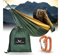 Grand filet de camping pliable pour l'extérieur, pour 2 personnes, capacité de charge de 300 kg, 285 cm x 185 cm, en toile de parachute légère avec 2 mousquetons