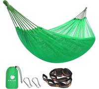 Grand hamac 320 x 150 cm - filet respirant et frais - kit de sangles pour arbre - plein air, camping, jardin - jardin, terrasse - randonnée - sac à dos