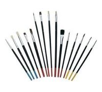 Grand jeu de pinceaux dartistes, 15 pcs taille 1 x 1 4, 2 x 1 2, 2 x 1, 2 x 2, 2 x 3, 3 x 4, 2 x 5, 1 x 8 1 set e10710-19
