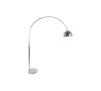 Grand lampadaire arc - Métal et marbre - H. 180 cm - Argenté - OMBRAGE