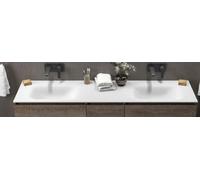 Grand lavabo double sans trou à encastrer SPACE en solid surface 175x46x16 cm