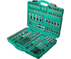 Grand lot douilles et cliquets 171 pièces | WIESEMANN 80119 | acier au chrome-vanadium | cliquets 1/2" - 3/8" - 1/4" | douilles 6 pans | vis Phillips et Pozidriv | embouts | dans un coffret