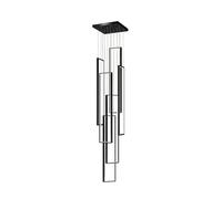 Grand luminaire Suspendu rectangulaire à LED dimmable pour Hauts plafonds, Suspension à 3 lumières de 150 cm pour escaliers, Halls d'hôtel et Villas - Lustre Noir Moderne (Nero 6 lumières 99