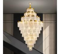 Grand Lustre En Cristal De Style Moderne, Lustre De Salon En Verre, Adapté Aux Foyers, Entrées, Cages D'escalier, Espaces À Hauts Plafonds, Salons Et Salles À Manger(120x200cm/47.2x78.7in)