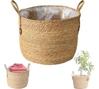Grand mandrin en rotin tressé pour plantes - pot de fleurs naturel en rotin - cache-pot intérieur moderne - mandrin pour plantes pratique pour la décoration intérieure - rangement élégant (S) avec dia