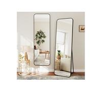 Grand Miroir 150×40cm avec Coins Arrondis, Miroir sur Pied ou Suspendu avec Cadre en Alliage d'Aluminium Idéal pour Dressing, Chambre à Coucher,