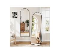 Grand Miroir Arche 150×40cm, Miroir sur Pied ou Suspendu avec Cadre en Alliage d'Aluminium Idéal pour Dressing, Chambre à Coucher, Salon-Noir