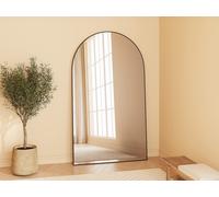 Grand miroir arche en aluminium - L. 110 x H. 190 cm - Noir - OLYVEN