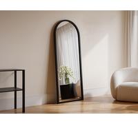 Grand miroir arche en bois de paulownia - L. 65 x H. 170 cm - Noir - SHANGI
