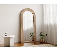 Grand miroir arche en bois d'hévéa - L. 70 x H. 150 cm - Naturel - ANSHUN