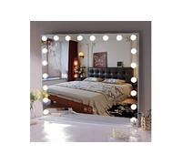 Grand Miroir De Maquillage Hollywood Coiffeuse Avec 20 led ampoules Mural 100x80 Cm