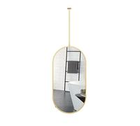 Grand miroir de plafond ovale - Miroir mural flottant pour salle de bain et salon 50 x 100 cm, design à suspendre amovible, parfait pour les hôtels, les vestiaires, les entrées et la décoration