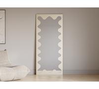 Grand miroir en métal à structure ondulée - L. 70 x H.160 cm - Beige - GANSU