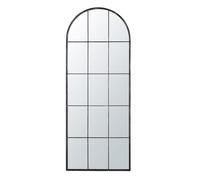 Grand miroir fenêtre arche en métal noir effet vieilli 71x180 71x180x3cm Noir
