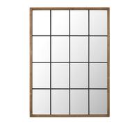 Grand miroir fenêtre rectangulaire en bois de pin et aluminium effet vieilli, 120x165 cm 120x165x4cm Marron