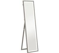 Grand miroir LED pleine longueur 40 x 160 cm autoportant ou à fixer - 3 couleurs luminosité réglable - effet bois gris G