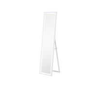 Grand miroir LED pleine longueur 40 x 160 cm autoportant ou à fixer - 3 couleurs luminosité réglable - effet bois blanc