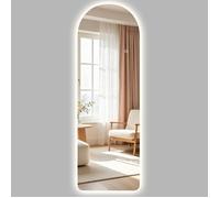 Grand miroir mural 120 x 40 cm HOMCOM miroir arqué sans carde, éclairage LED intensité variable 3 couleurs d'éclairage transparent