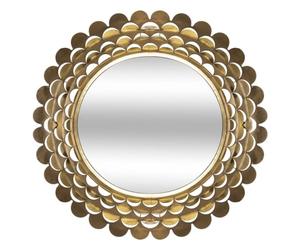 Grand Miroir Mural Fleur Or en métal D 91 cm - Atmosphera