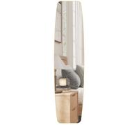 Grand miroir mural - HOMCOM - ovale - 160 x 40 cm - moderne - cadre en métal et bois - prêt à accrocher - doré