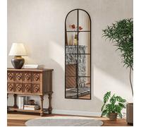 Grand miroir mural pleine longueur 40x160 cm style verrière métal noir