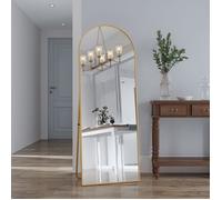 Grand Miroir Mural/Pied Arche Doré 162x53cm - Cadre Aluminium Trempé - Design Élégant & Moderne