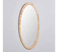 Grand miroir ovale en rotin tressé, 70x160 cm 70x160x4cm Beige