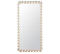 Grand miroir rectangulaire torsadé beige, 80x160 cm 80x160x3.8cm Beige
