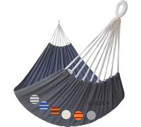 Grand modèle XXL en coton gris foncé, à armature métallique, pour 2 personnes, dimensions : 220 x 150 cm, longueur : 330 cm, capacité de charge : 300 kg