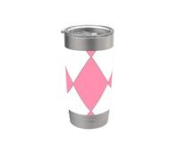 Grand motif arlequin géométrique rose et blanc Gobelet isotherme en acier inoxydable double paroi