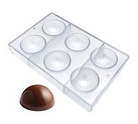 Grand moule à chocolat demi-boule en polycarbonate, moule à chocolat semi-sphérique (grand 6,3 cm)