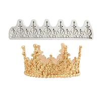 Grand moule en silicone en forme de couronne de princesse de style baroque pour la fabrication de fondants, bonbons, chocolats, desserts, glaçons, gommes, biscuits, plâtre, résine, cupcakes,