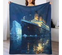 Grand Navire Maritine Couverture Polaire Douce, Impression Numérique Voyage Maritime Historique Océan Plaid De Salon Enfants Adultes, 50x60inch(127x152cm)