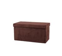 Grand ottomane de rangement pliable en velours côtelé pour couvertures, jouets, pouf, repose-pieds ottoman (marron, 76 cm x 38 cm)